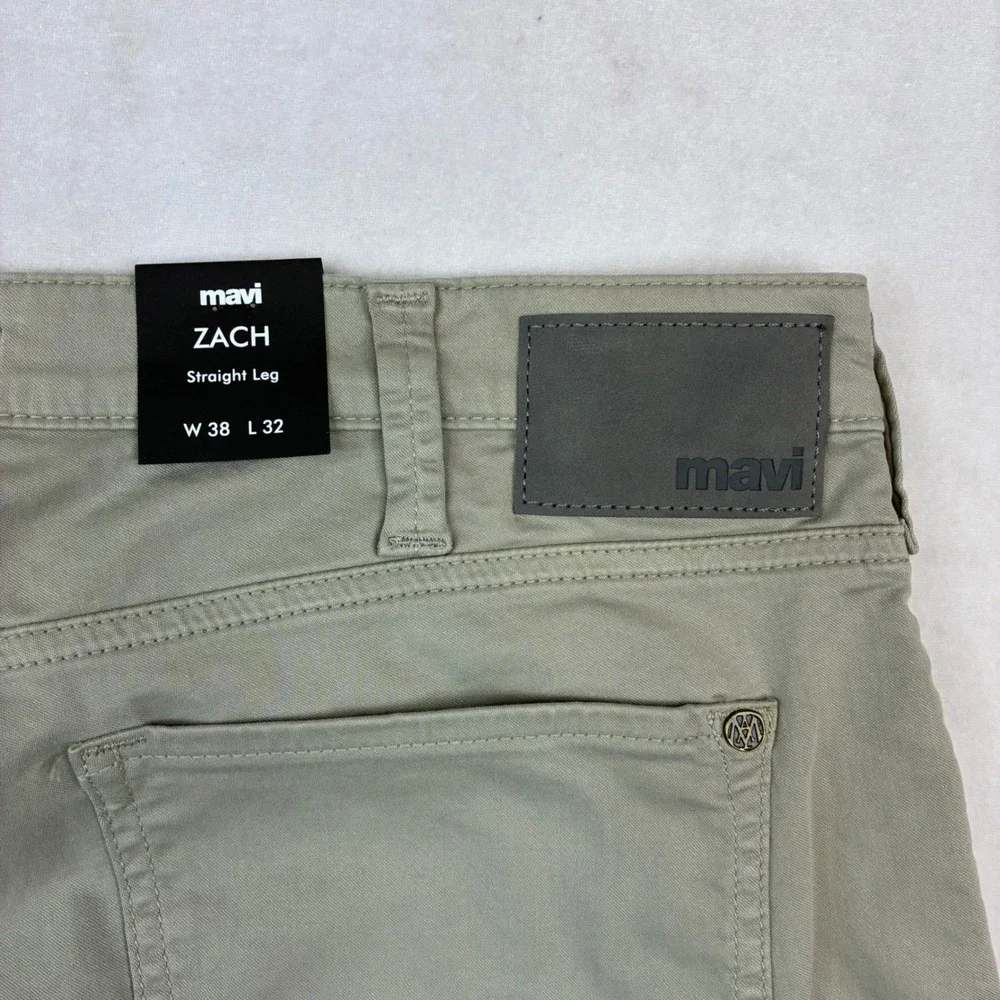 Mavi Zach Straight Leg Men 38x32 Sage Green Twill Stretch Cotton Pants New